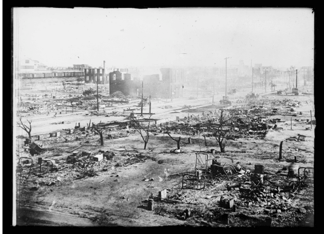 Aftermath of the inferno in Greenwood.